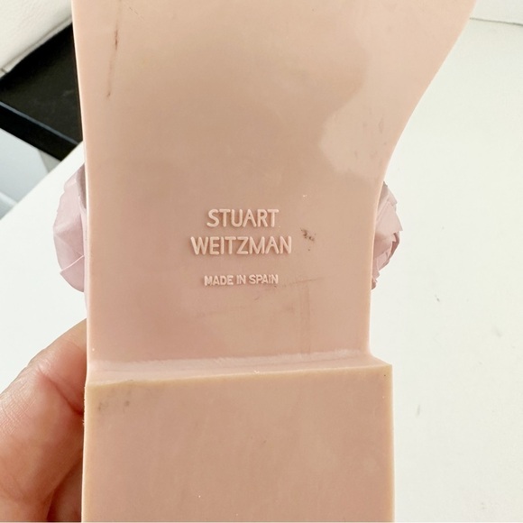 Stuart Weitzman Dusty Rose Rosita Debossed Sandals Rubber Slides 7 BarbieCore - Picture 10 of 13